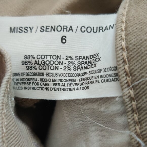 Gloria Vanderbilt Amanda Skimmer Jeans Embellished Cropped Denim Beige Size 6 - Picture 3 of 8